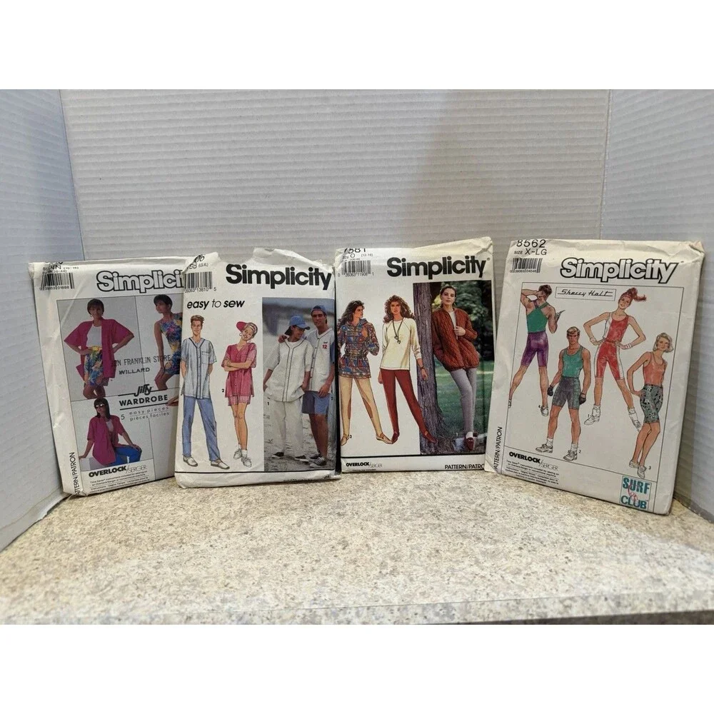 Vintage Simplicity Sewing Pattern Lot of 13 Misses Dresses Tops Scrubs Vest